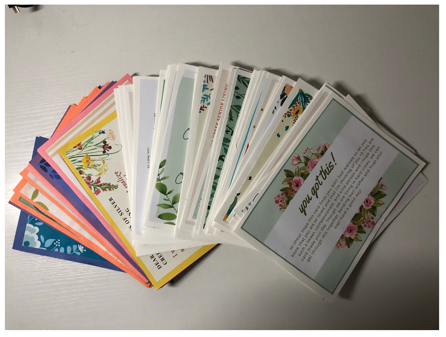 Cards prepared for Sunrise Villa