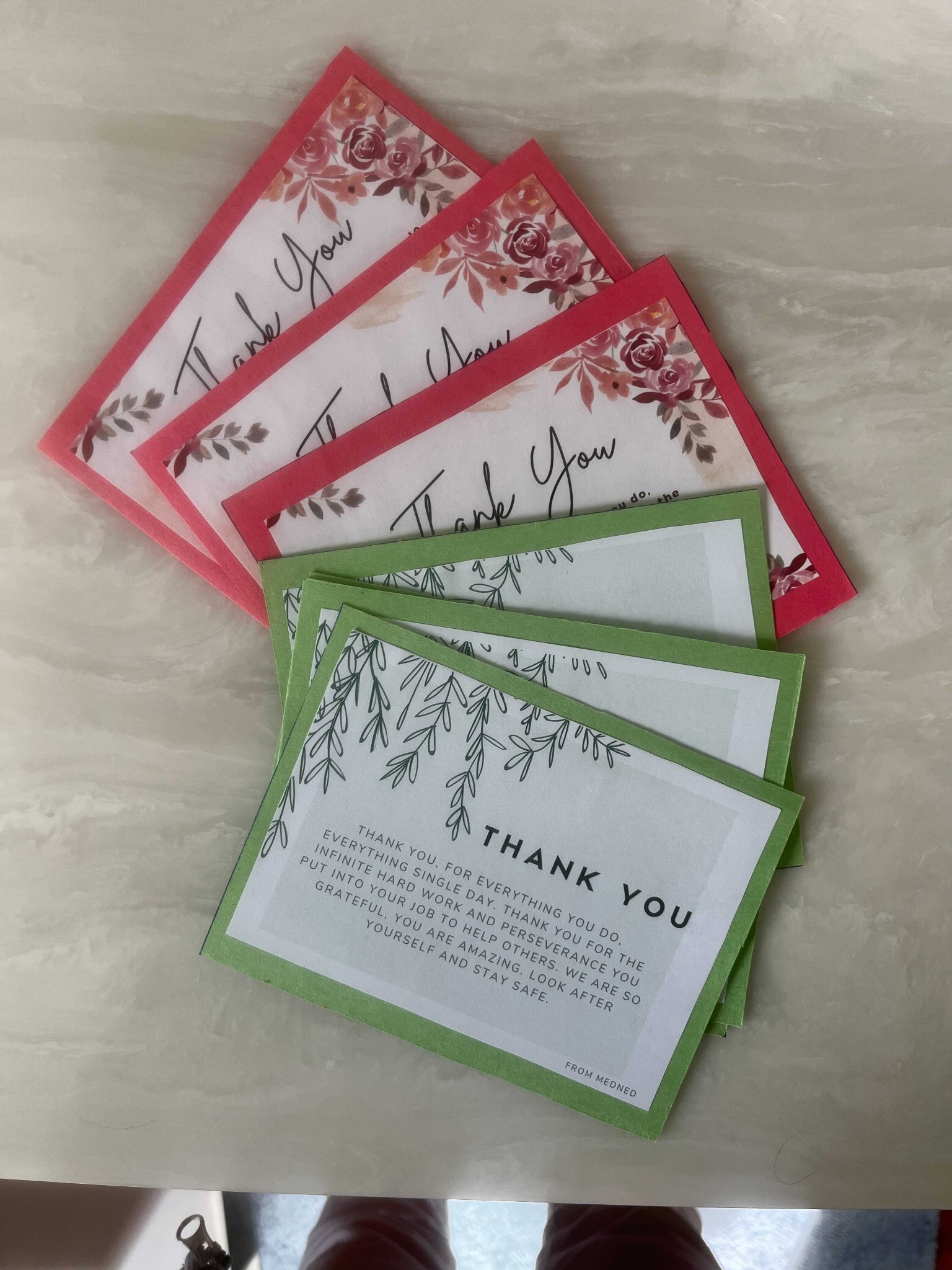 Healthcare worker thank-you cards