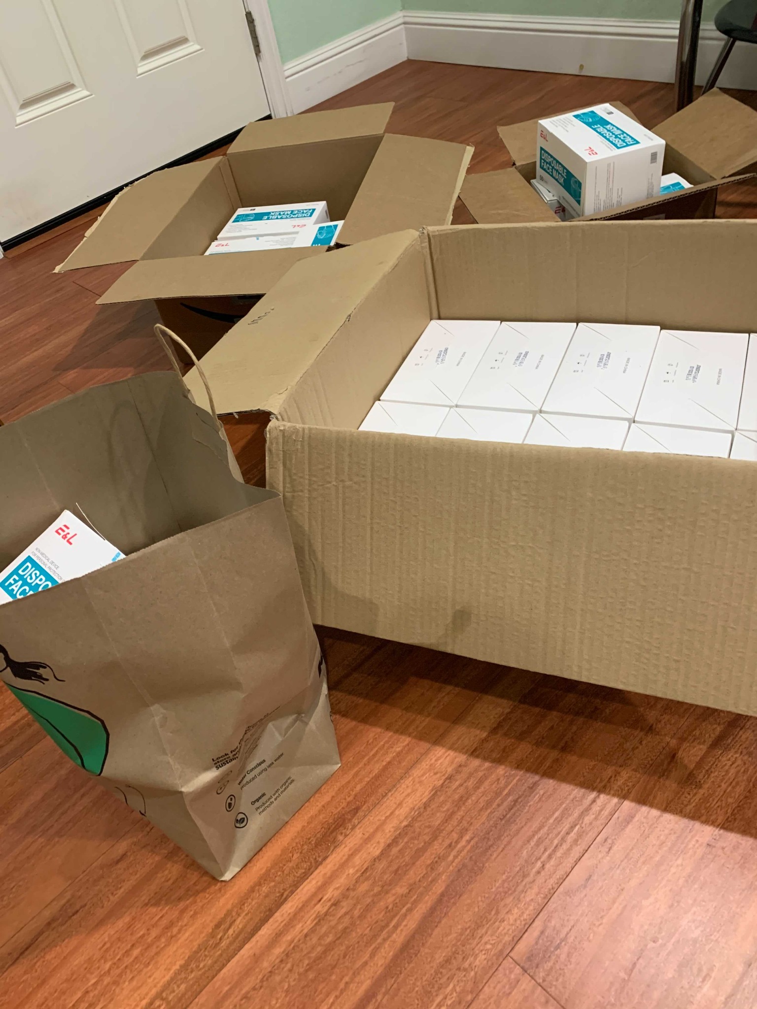 Box of donated masks